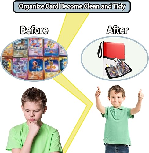 Miniatura 7 de Trovono Carpeta de tarjetas de 9 bolsillos, 900 bolsillos con 50 fundas, bolsa de almacenamiento de tarjetas impermeable portátil para álbum de