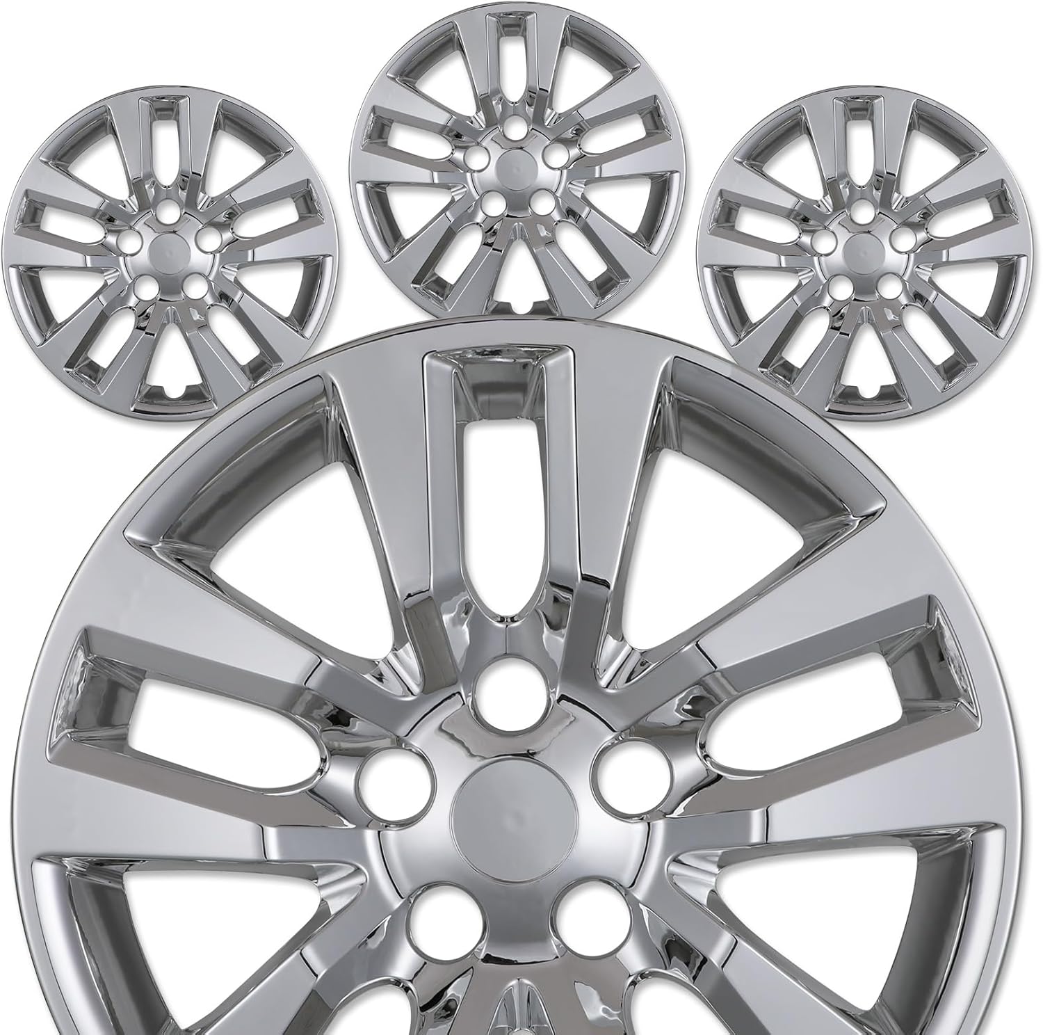 16” Hubcaps, Fit for 2013-2018 Nissan Altima Sedan, Set of 4 Chrome Finish Wheel Rim Covers, Durable PP Material, Easy Snap-On Installation, 16 Inch Chrome Finish 4-Pack Set of 4 5102-C-Chrome