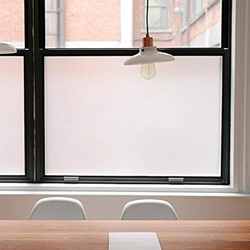 Privacy Window Films, Opaque Frosted Glass Tint Static Cling Treatment Protects Home Security Without Blocking Daylight - Heat Control, UV Prevention, Easy Removal (Matte White, 17.7x118 Inches)