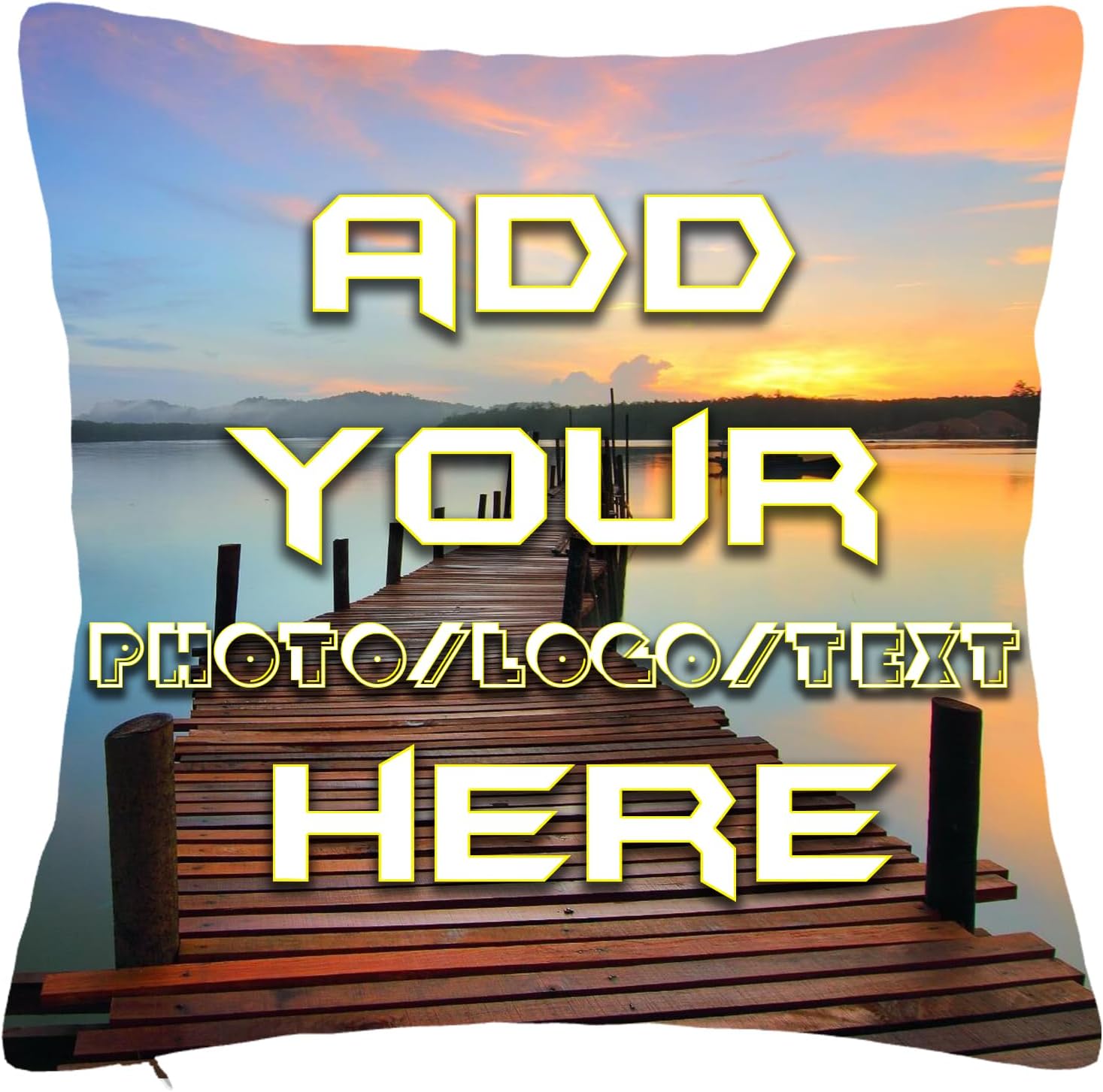 Custom Pillow with Picture Personalized Throw Pillow Cover Customized Photo Long Body Pillowcase, Personalized (20"x 54")