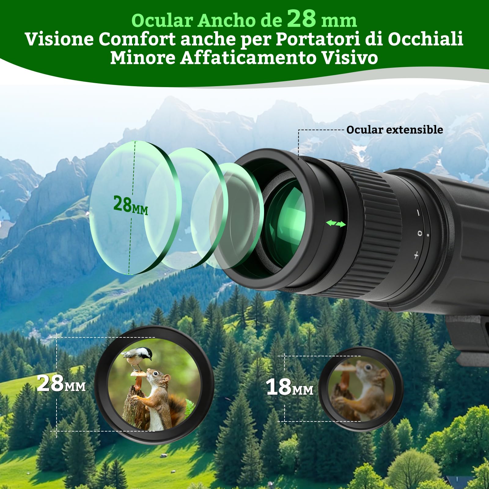 Telescopio Terrestre con trípode12×62 Impermeabile para Caza | Cannocchiale da Osservazione,HD FMC BAK4 Telescopio Terrestre para Tiro al Blanco, Observación de Aves,Vida Silvestre