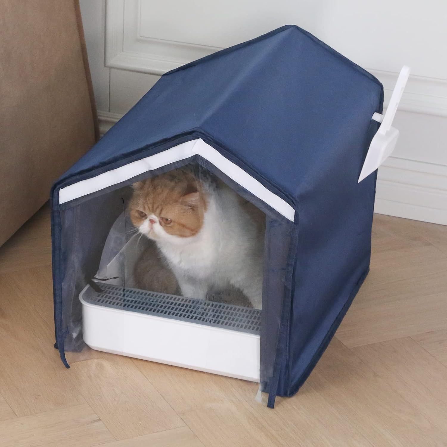 Cat Litter Box Enclosure, Cat Litter Box Furniture Hidden with Scoop, Splash Guard,Easy to Clean,Odor Control Perfect for Small Medium Cats
