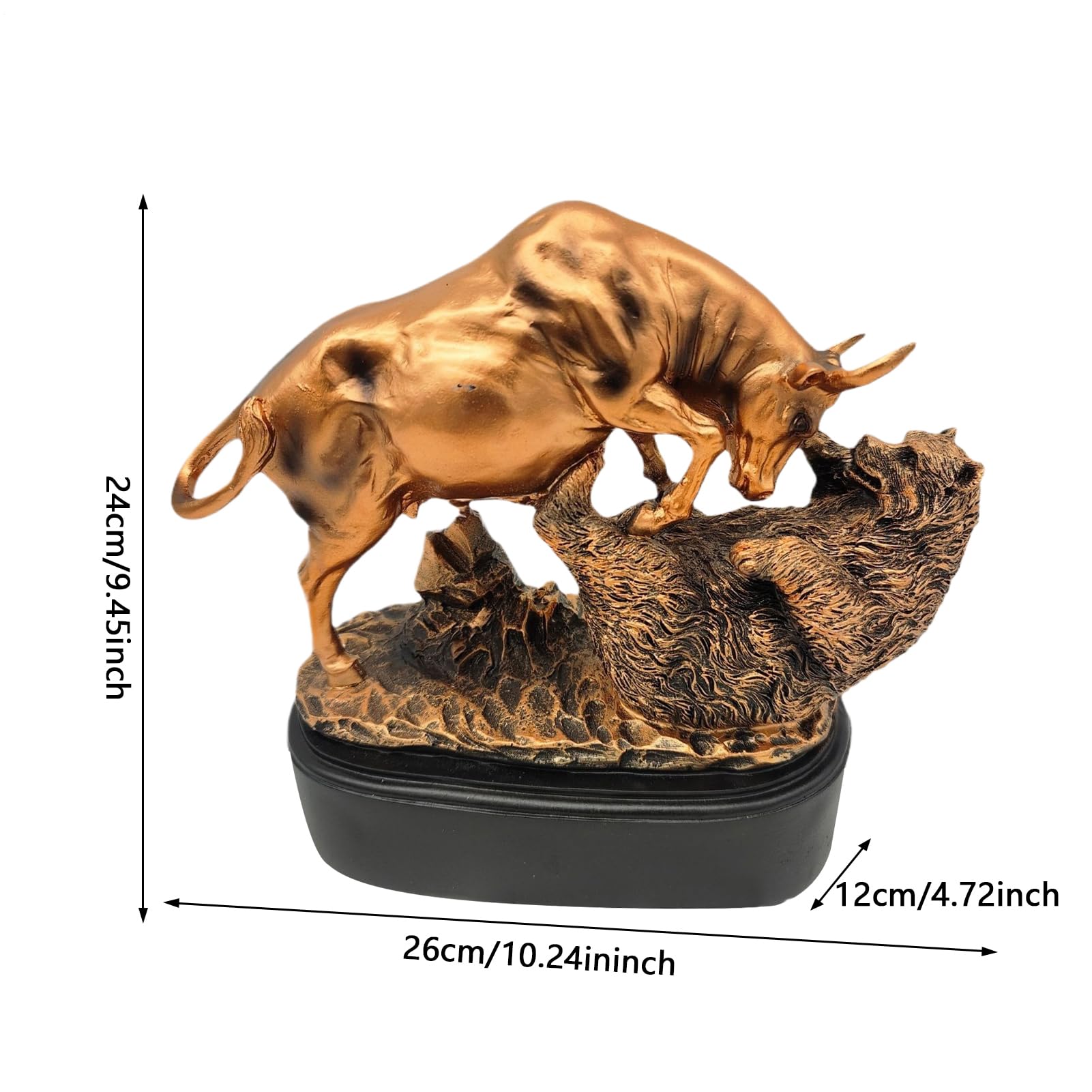 Scultura E Orso Statua Finanza Decorazione Scultura Da Tavolo | Decorazione Tavolo Resina Per Investitori Uffici Display Professionisti