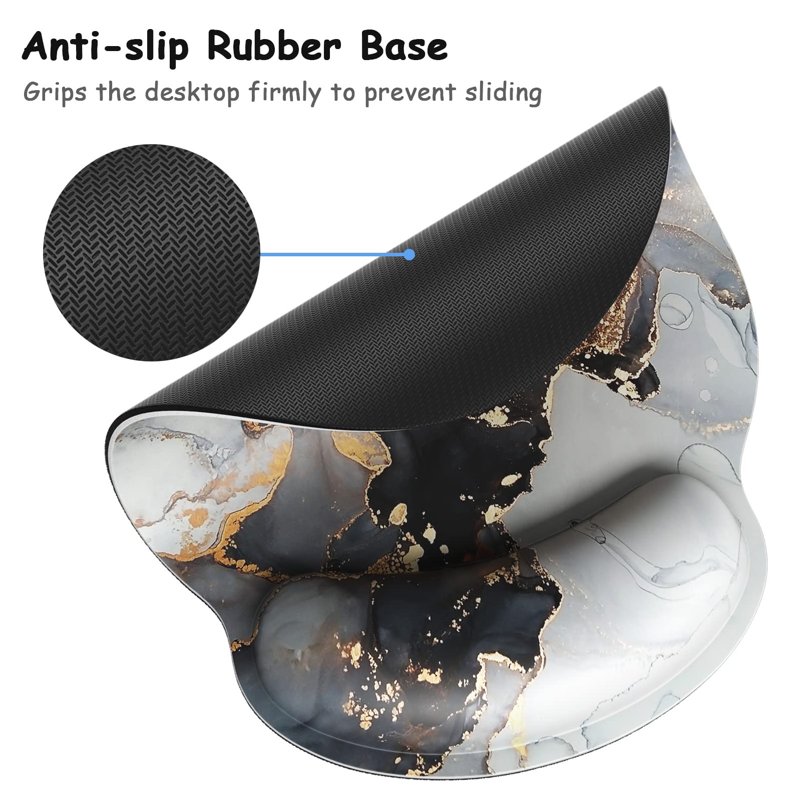 Atufsuat Mauspad Mit Handgelenkstütze - Ergonomisches Gaming Pad Mit Memory Foam