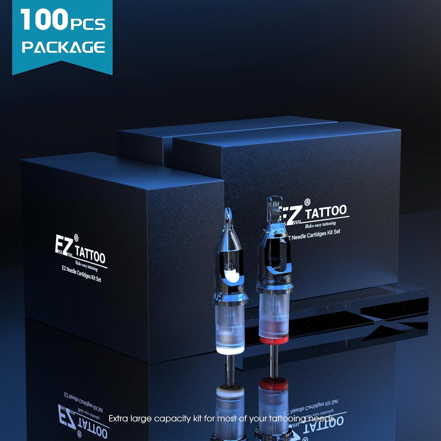 EZ Tattoo Cartridge Needles Assorted - 100Pcs Mixed (3RL 5RL 7RL 9RL 7RS 9RS 9M1 7RM 9RM) Standard Bugpin Tattoo Needles Cartridges for Tattoo Machine Gun - Revolution - Image 4