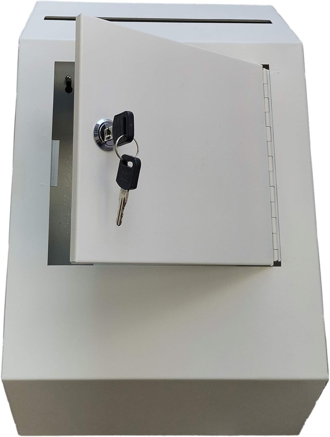FixtureDisplays® Metal Donation Suggestion Rent Check Box Tithe Prayer Collection Cash Key Drop 18623-NPF