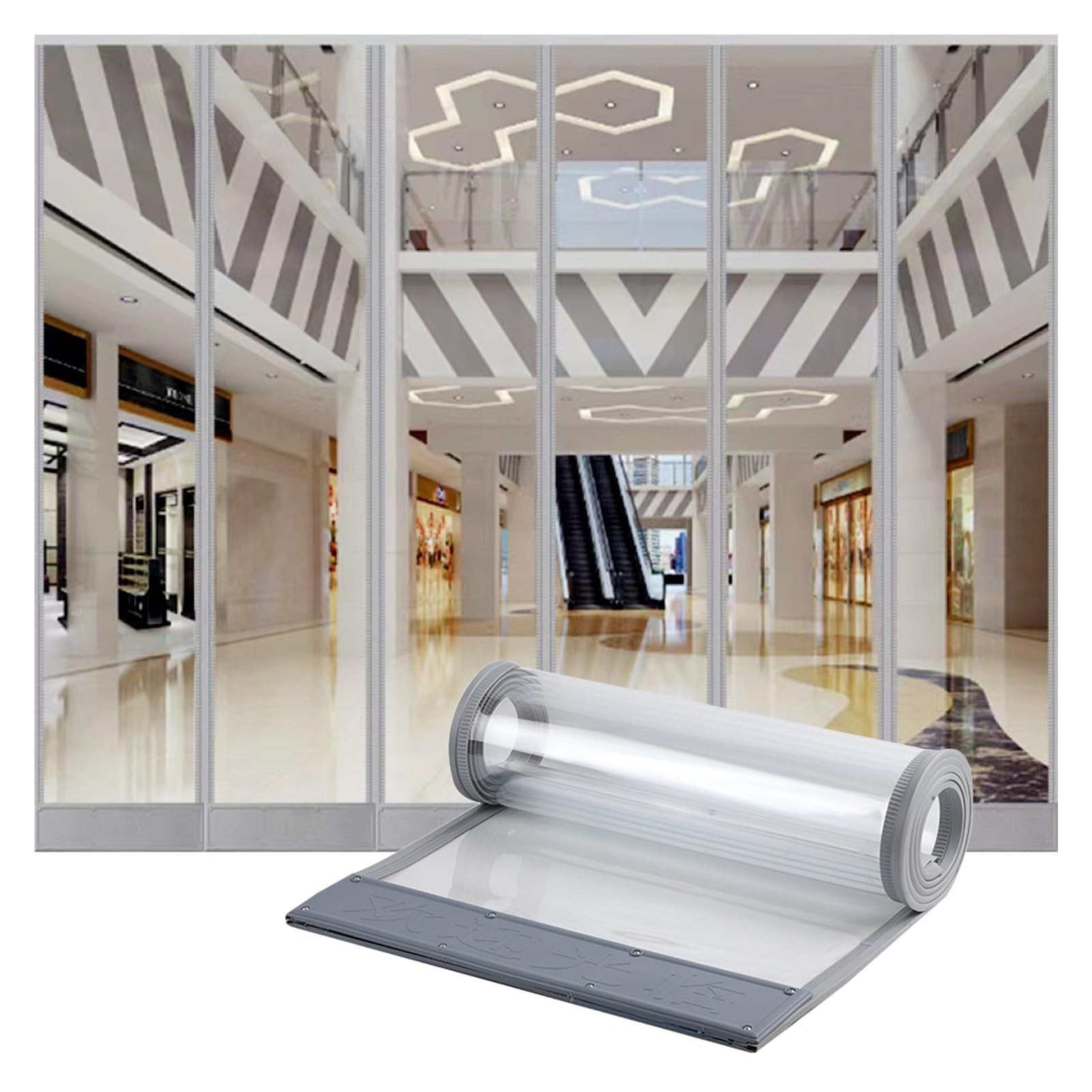 SYFXZZDS Cortina Magnética De PVC Con Aislamiento Térmico De 0.098 In, Transparente, Resistente Al Viento, Mantiene El Calor, Para Exteriores, Patios (17.72 X 94.49 Pulgadas