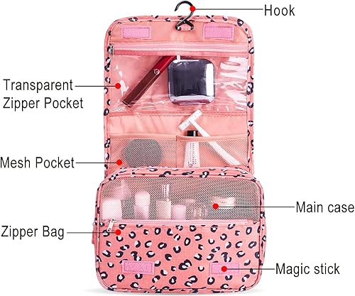 Miniatura 9 de Bolsa para productos cosméticos. Bolsa para colgar productos de tocador. Organizador de viaje, para hombre y mujer., Azul Flores),