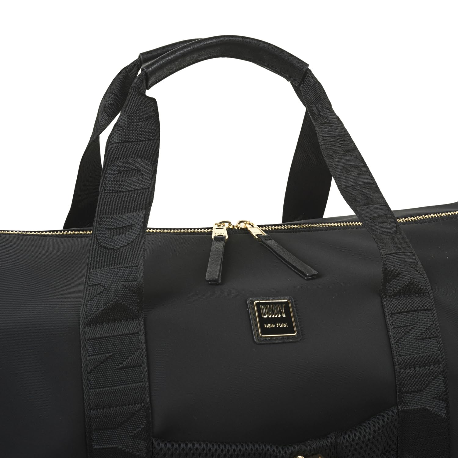 DKNY - Bolsa De Viaje Cabina Mujer y Hombre Plegable Ligera Impermeable. Bolsa Fin De Semana Mujer Bolsa De Viaje Mano, Negro