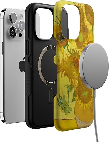 Vista 193 de Casely Funda para iPhone 15 Pro Max Jardín Secreto Flores mixtas Funda atrevida Compatible con MagSafe y botón de acción Secret Garden