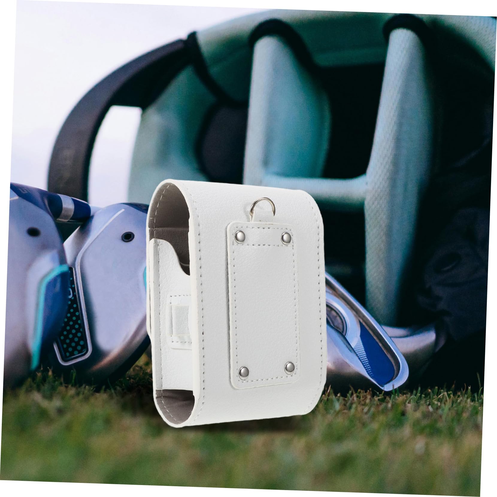 BESTonZON De Rangement pour Télémètre Petit De Golf Stockage Cas Léger Poche Mince Caddie Accessoire pour Télémètre Télémètre pour Les Jours Blanche Faux Cuir