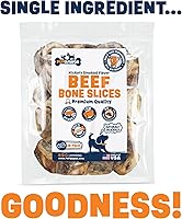 Vista 4 de Huesos de perro para masticadores agresivos Rebanadas de hueso de res con sabor ahumado de nogal Golosinas para perros pequeños – Todo natural
