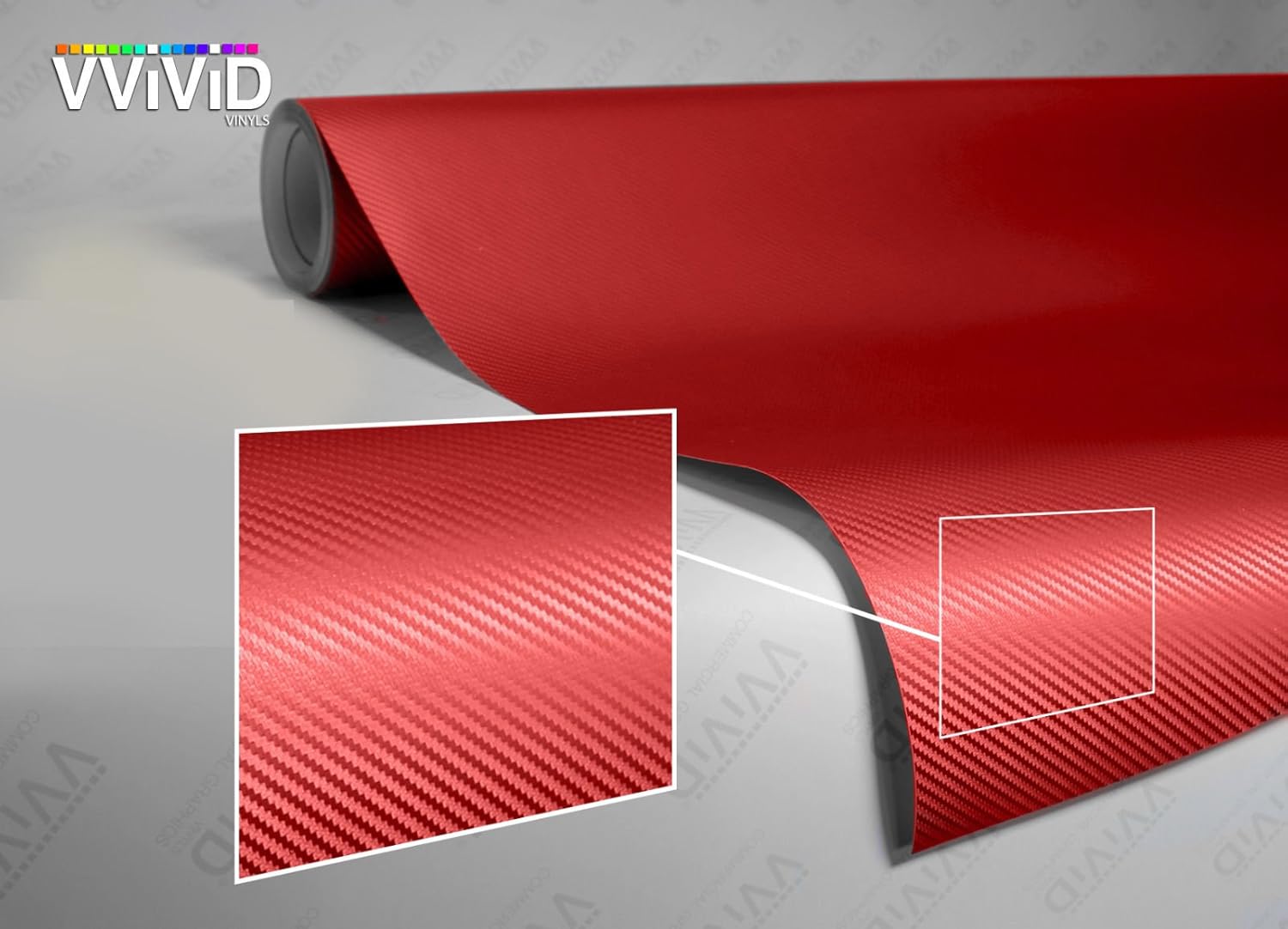 VVIVID® XPO Red Carbon Fiber 5ft x 6ft Wrap Vinyl Roll with Air Release Technology