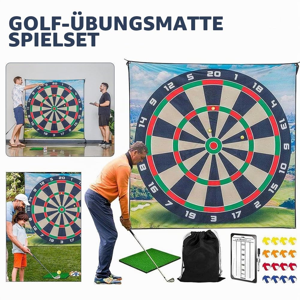 Golf Chipping Game with Sticky Balls and Darts, Golf Practice Mat Kits Indoor Outdoor Golf Accessories for Adult Family Yard Game