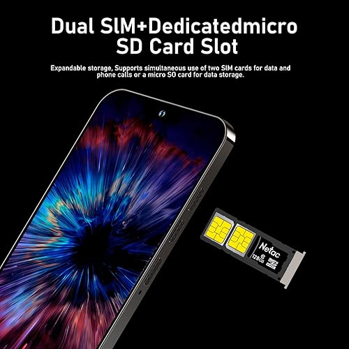 Miniatura 5 de 15PROMA X Smartphone, Android 13.0, batería de larga duración 6800 mAh, 16+512 GB con tarjeta de memoria de 128 GB, pantalla HD de 6.8 pulgadas