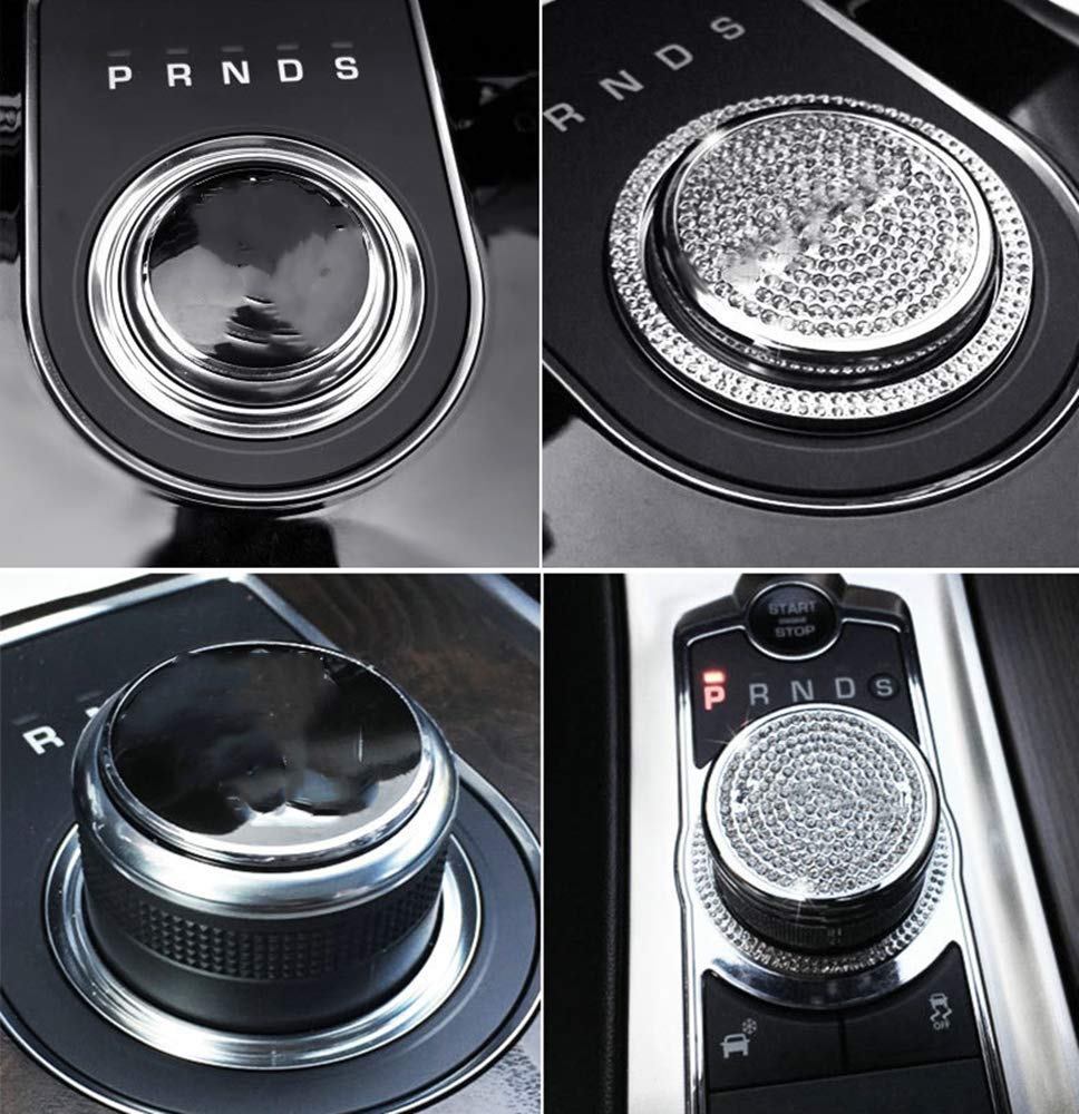 Rhinestone AC Knob Covers For Range Rover Evoque 2013-2019 - 4pcs Silver Bling Accessories - View #4