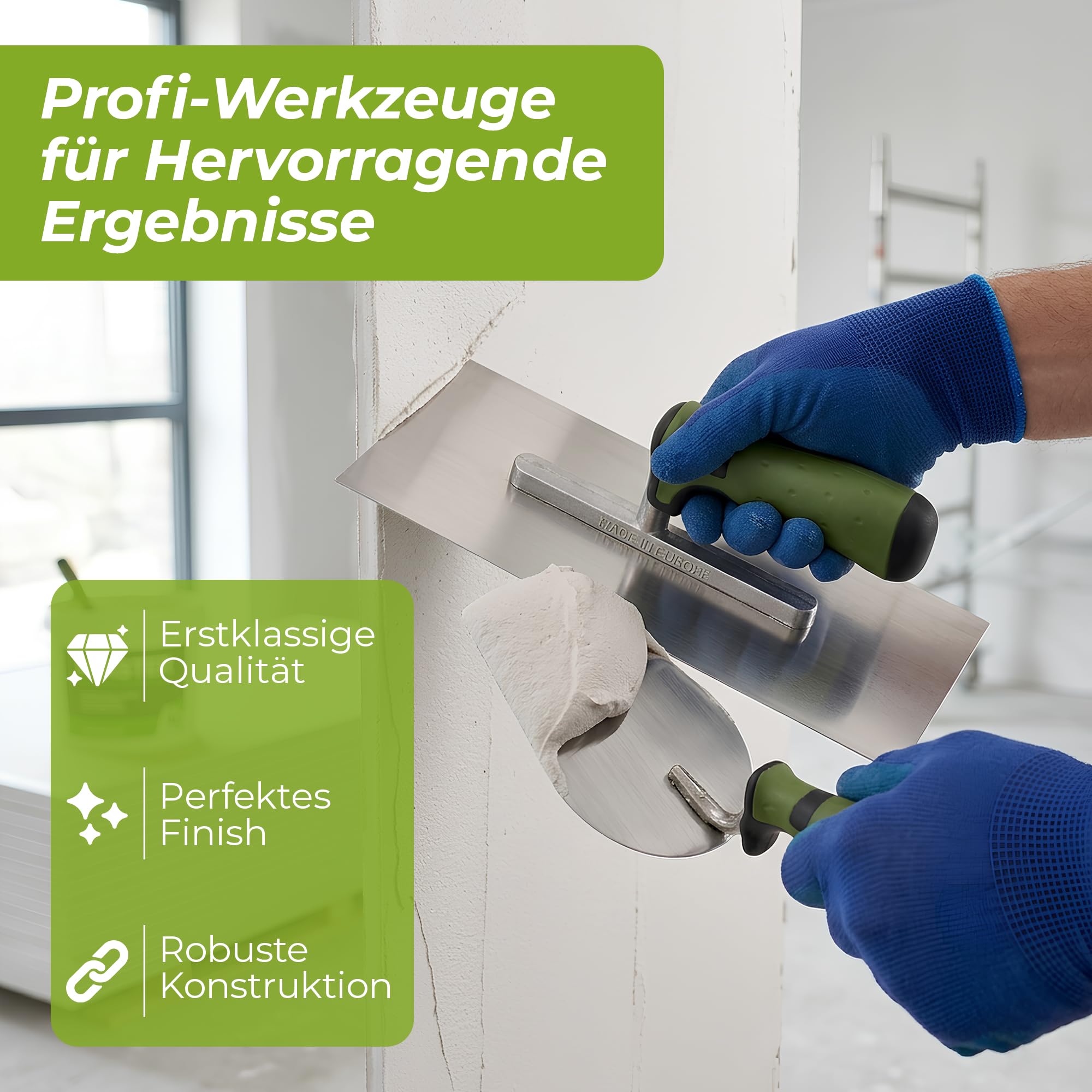 Colorus Profi Maurerkellen Set - Maurer Werkzeug 7 tlg rostfrei Edelstahl | Putzkelle Maurerkellen Set | Maurerwerkzeug Maurerkelle Gipserspachtel Gipserkellen Verputzer Werkzeug Set Maurer