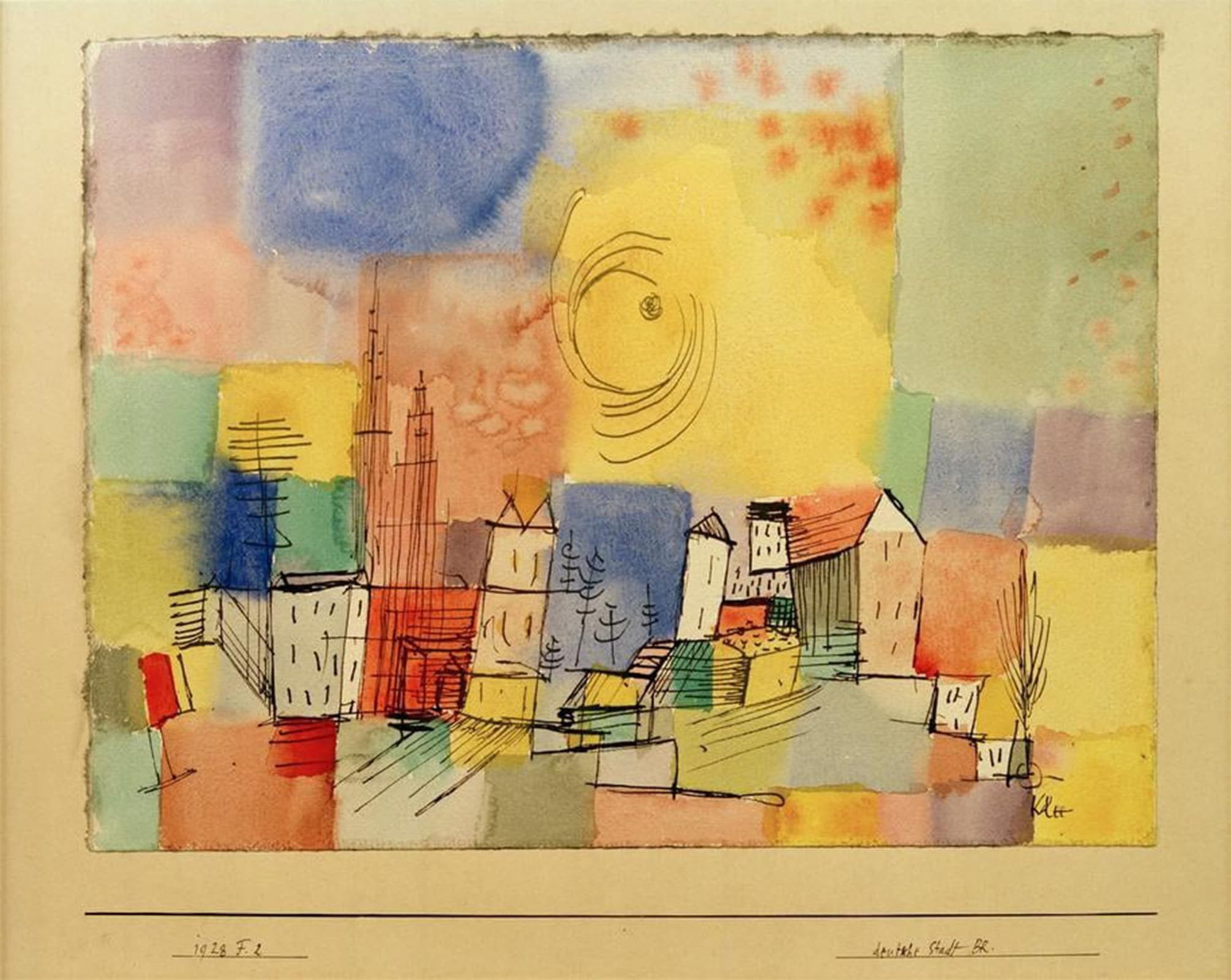 Famous Art Painting Artwork Print On Canvas German City by Paul Klee Landscape Artwork for Home Decor 60x90cm