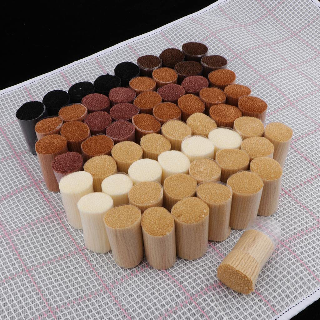Latch Hooking Kit Handarbeitsset Teppich Knüpfteppich Stickerei Bastelbedarf aus Acryl für Kinder Anfänger Handarbeit Heimdekoration, Holz