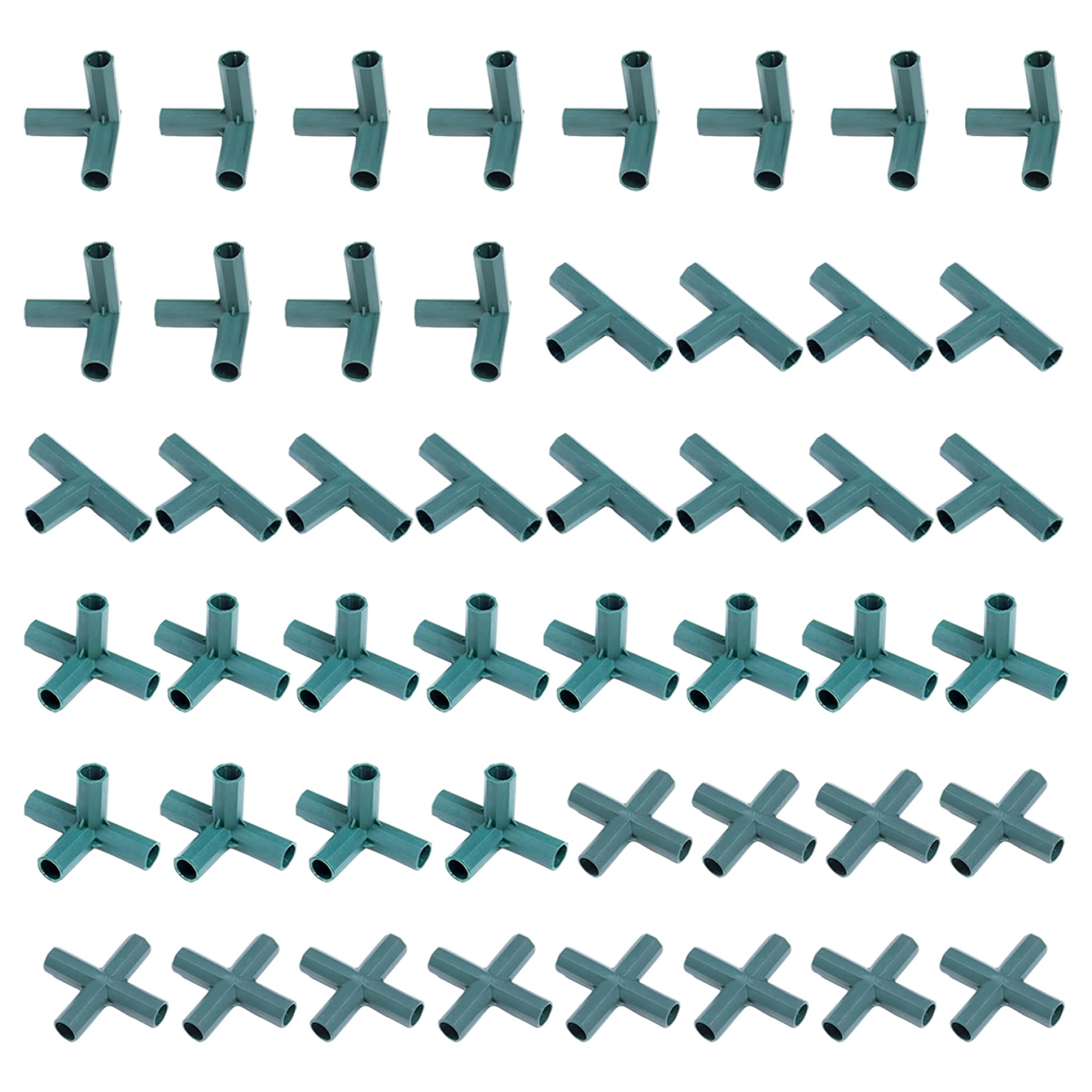 Connecteurs piquets jardin 11mm anti-effondrement pour abri et serre (48pcs)