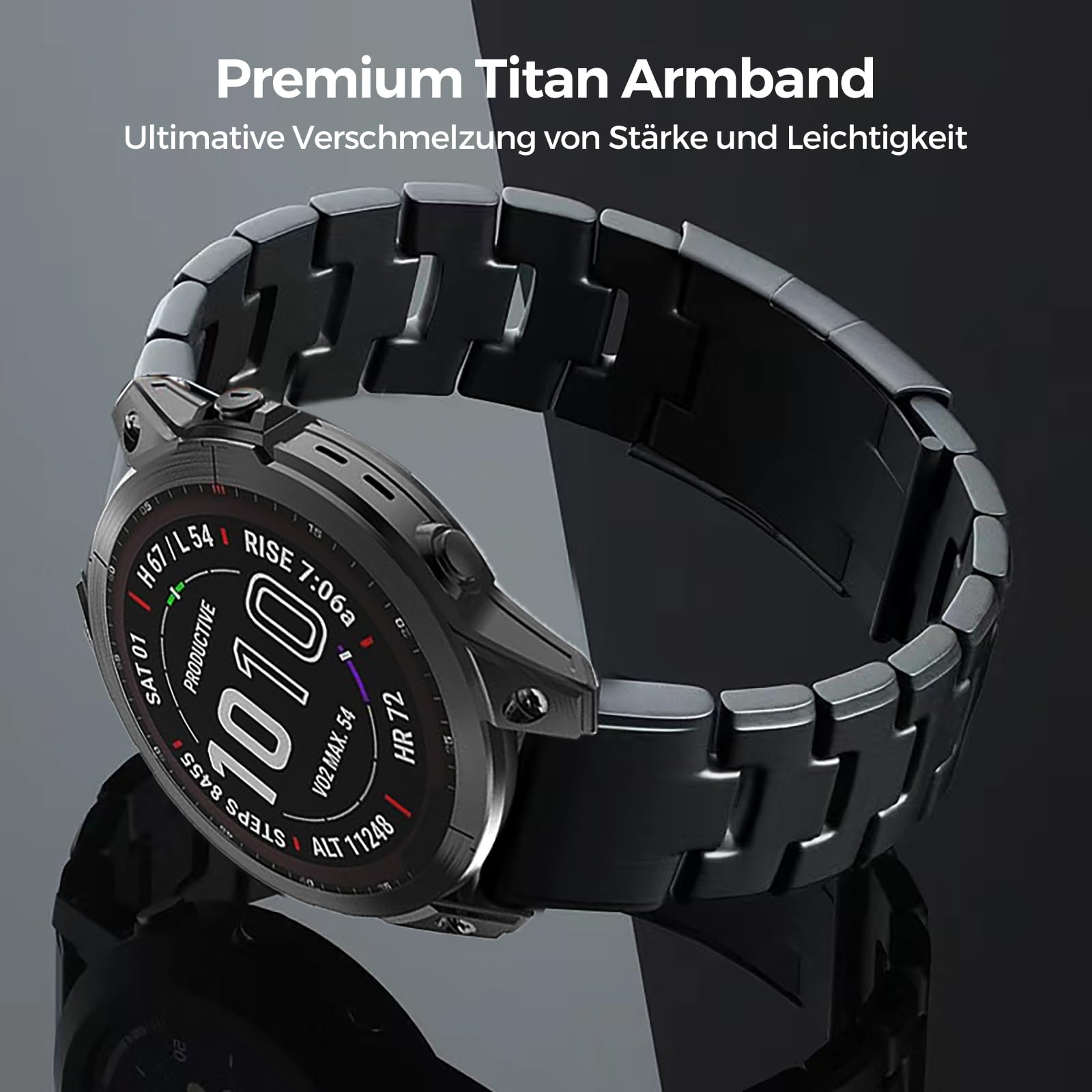 26mm Titan Armband mit Schnellverschluss Kompatibel mit Fenix 8 51mm/Enduro 3 51mm/7X Pro/6X Pro, 22mm Metall Armband 22mm Kompatibel mit Fenix 8 47mm/E 47mm/7/6 Pro/5 Plus/Forerunner 965 955