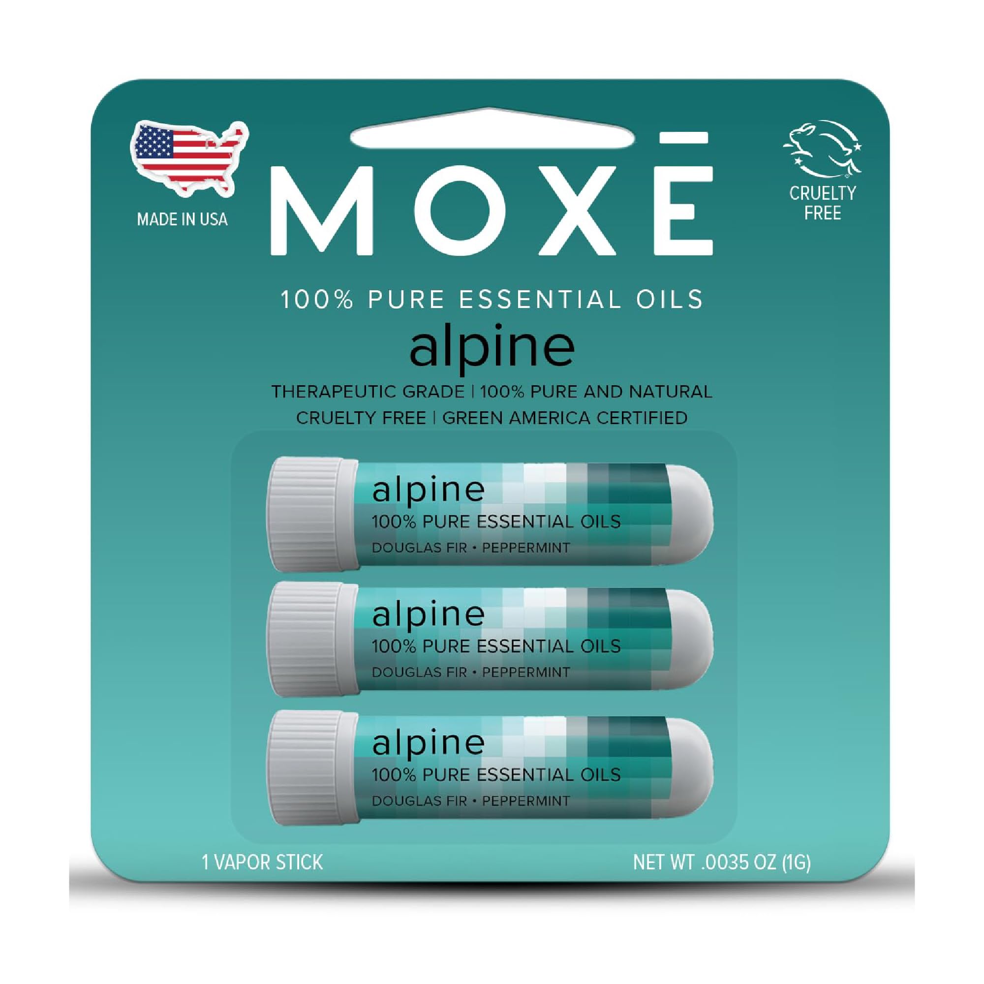 Alpine Nasal Stick | Mountain Air + Forest Pine | Douglas Fir & Peppermint Oil | Woody, Crisp Winter, Alpine Summit, Aromatherapy Inhaler with 100% Pure Essential Oils, Made in USA (3 Pack) …