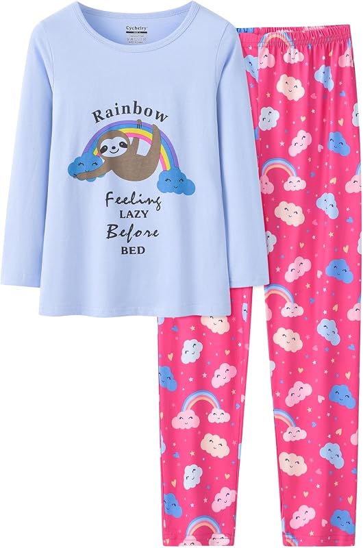 CYCHELRY Conjunto de Pijama Infantil com Blusa de Manga Longa e Calça, 2 Peças