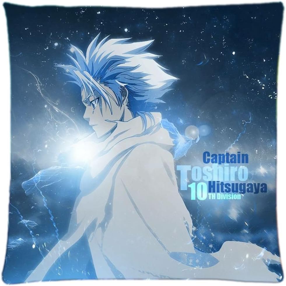 Hitsugaya Toushiro Design Zippered Pillow Case 18x18 Inch Fabric Cotton and Polyester