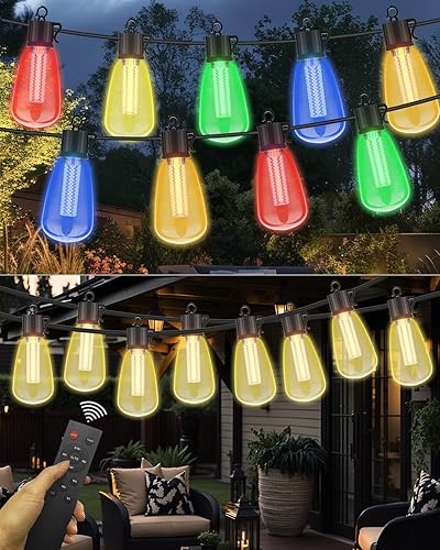 Avatar Controls Tira de luces para exteriores de 98 pies con control remoto, multicolor y blanco cálido, 8 modos de luz, temporizador, luces