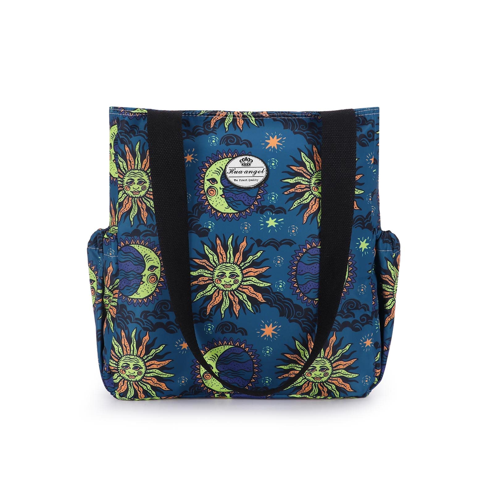 HUA ANGEL Floral Tote Bag - Casual Shoulder Bag Daily Tote Bag with Zipper Gym Travel Shopping Work Handbag for Women