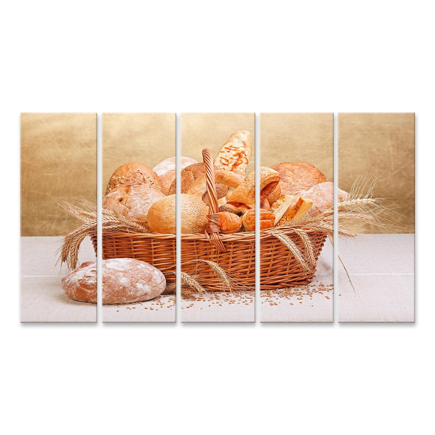 Panier En Osier Avec Produits De Boulangerie Assortis Image Stock