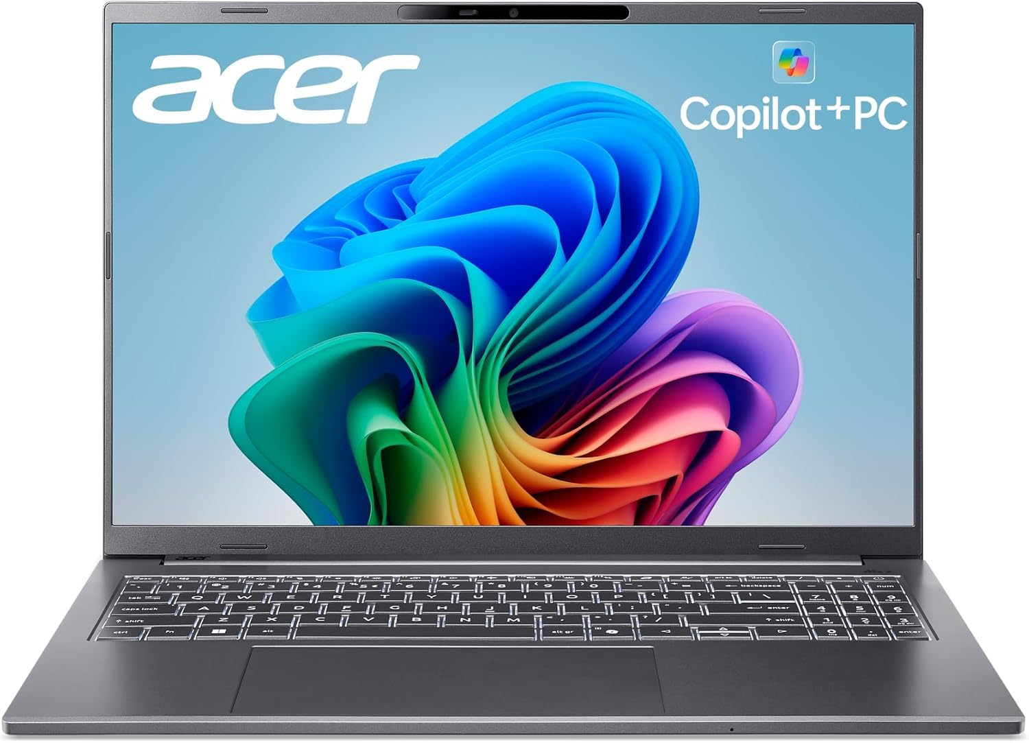 acer Aspire 16 AI Copilot+ PC | 16" WUXGA 120Hz Multi-Touch Display | Snapdragon X X1-26-100 | NPU: 45 Tops - GPU: Up to 1.7 TFLOPs | 16GB LPDDR5X |