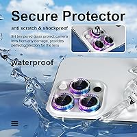 Vista 167 de Misea [3+1] for iPhone 14 Pro/iPhone 14 Pro Max Camera Lens Protector Bling, 9H Tempered Glass Camera Cover Screen Protector Metal Individual Ring