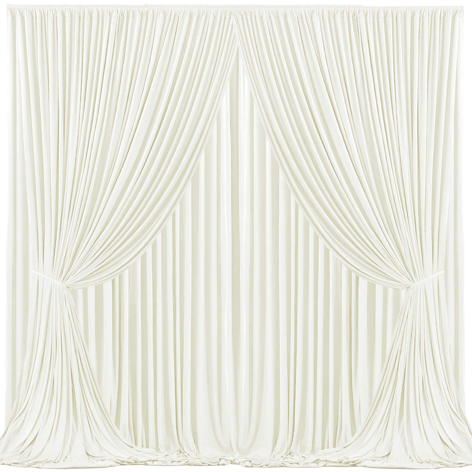 20x10ft Ivory Backdrop Curtain for Weddings, Wrinkle-Free Polyester Fabric Ivory Backdrop Curtain Drapes for Birthday Party Photo Photography