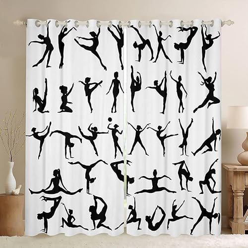Erosebridal Kids Gymnastics Curtains & Drapes Gymnast Girls Blackout Curtains, B