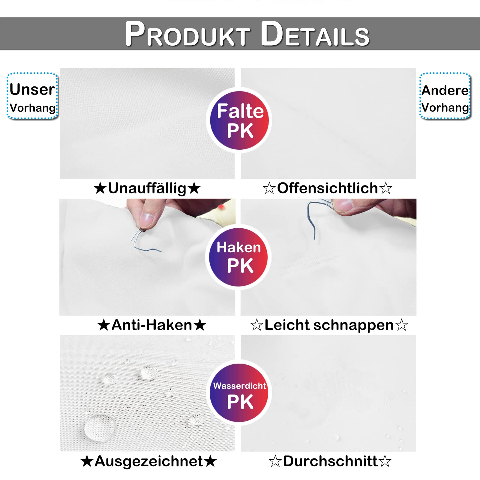 Rosnek Outdoor Vorhang Wetterfest mit Ösen,Outdoorvorhänge B 180xH 243cm Outdoor Vorhänge Wasserdicht Außenvorhang,Winddicht Balkon Gardinen für Terrasse,Pergola,Pavillon,1 Stück,Obere Ösen
