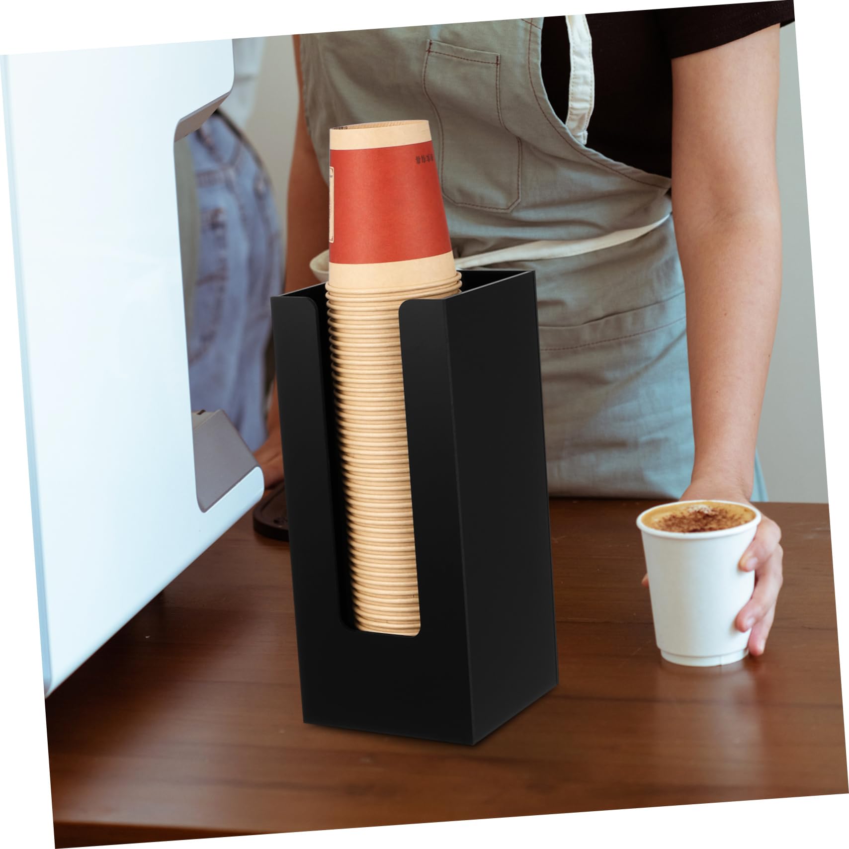 Dispensador de Vasos de Mostrador Negro Acrílico 2 Piezas