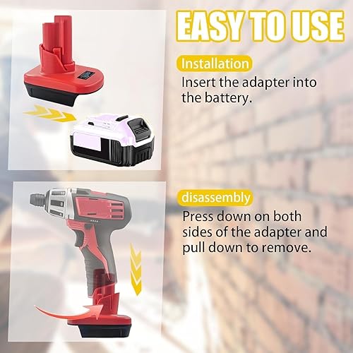 URUN Actualizado Juego de 2 adaptadores de batería para Milwaukee M18 a M12, para Dewalt 20 V adaptador de batería convertidor a herramientas