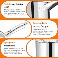 TEAMFAR Rozsdamentes Acél Tejforraló Lábas 14 cm, 0,9L Üvegfedővel - 3 Rétegű Alj, Minden Tűzhelyhez, Indukciós, Mosogatógépben Mosható 5