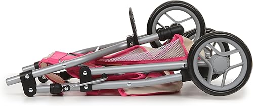 Miniatura 4 de fash n kolor My First Doll - Cochecito deportivo con toldo ajustable y cesta de almacenamiento de juguetes, cochecito de bebé plegable fácil para