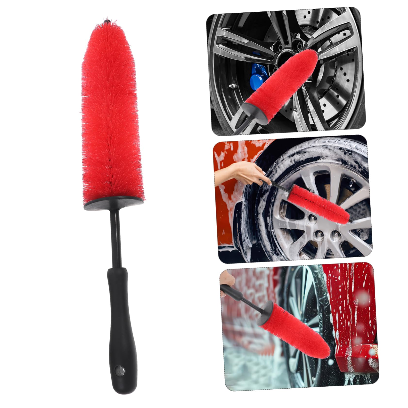 Gatuida 4pièces Brosse De Nettoyage pour Roues Brosse Ergonomique De Détail pour Jantes De Voiture Idéale pour Nettoyage Doux des Pneus Zones Détaillées