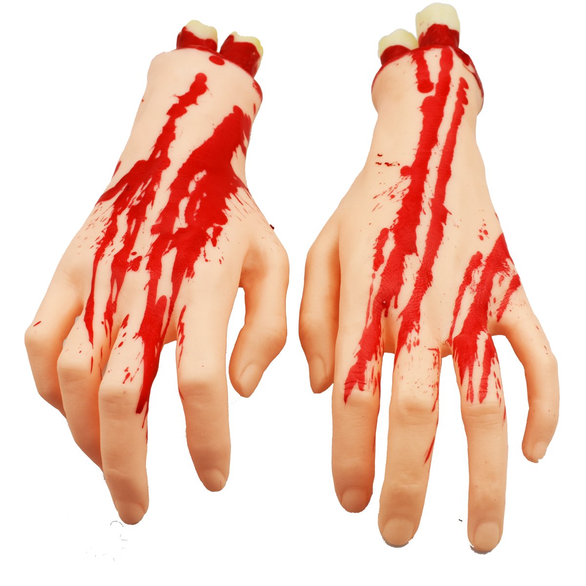 XONOR Halloween Fake Bloody Body Parts - 6 Piece Severed Hands & Organs For Haunted House Decor