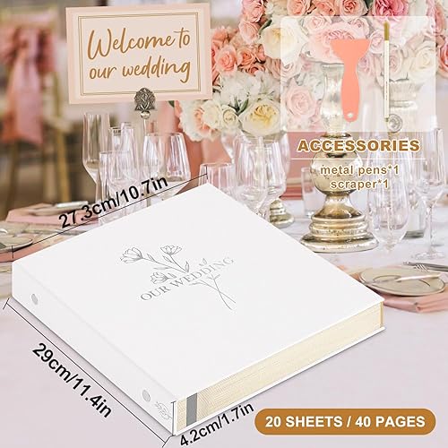 Vista 40 de Lanpn Álbum de fotos de boda de 4 x 6 pulgadas, 2 paquetes, cada paquete tiene capacidad para 50 imágenes, mini álbumes de fotos de lino con carga