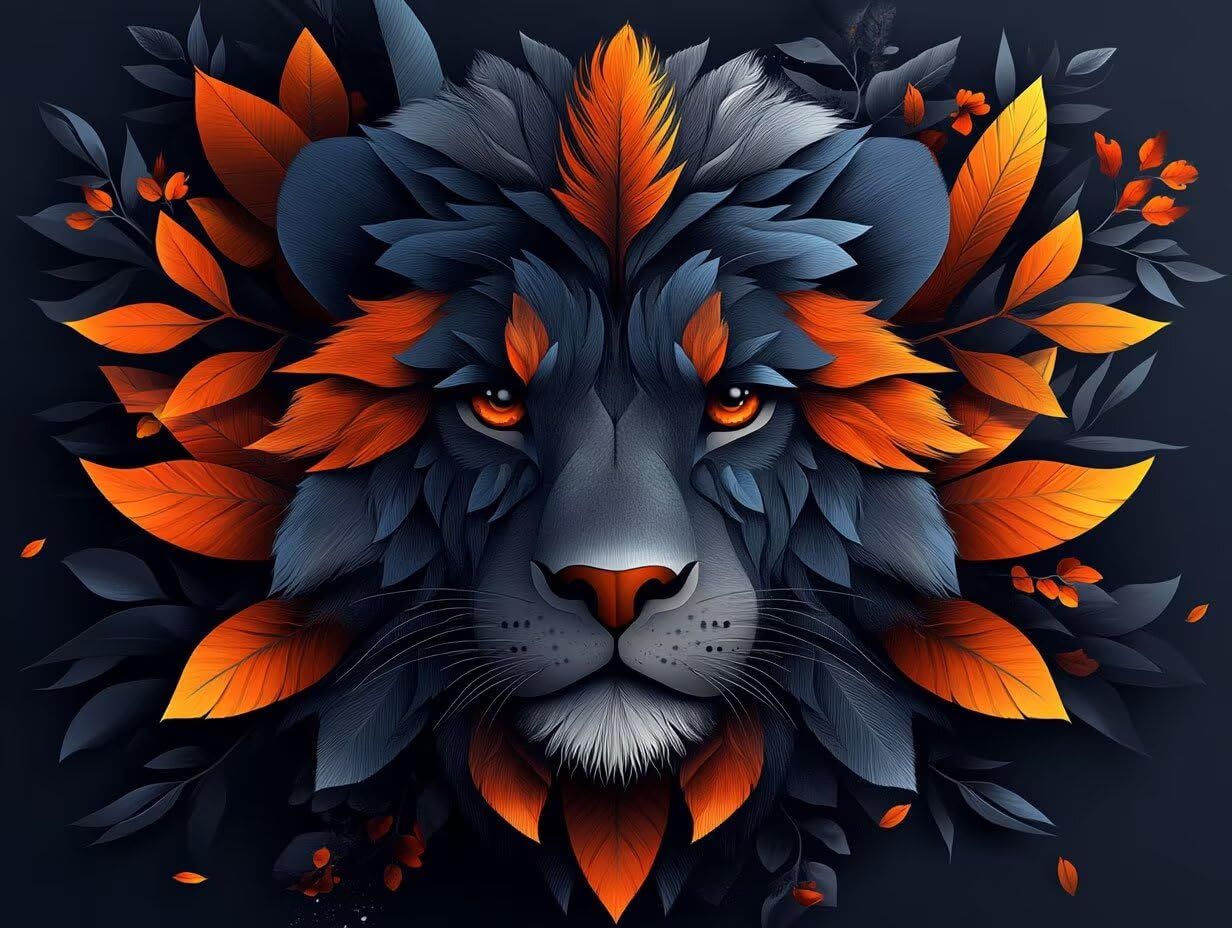 Peinture Numero Adulte Automne Coloriage par Numero Adulte Lion DIY Paint by Numbers, avec Pinceaux Peinture Loisir Creatif Enfant Numéro D'art Cadeau Femme, Pour Decoration Maison 60x80cm H - 869