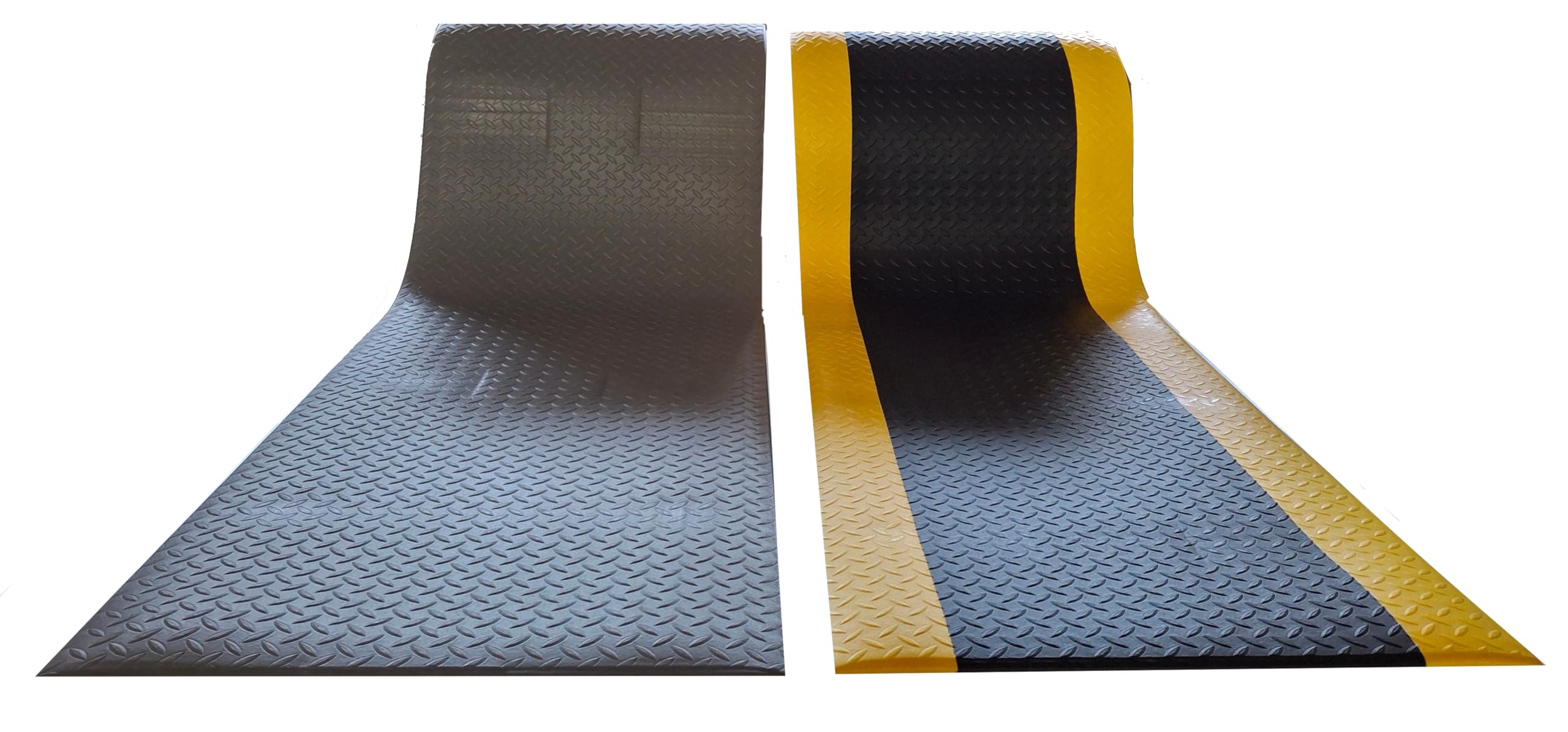 Anti-Ermüdungsmatte Meterware 2 Breiten mittlere Belastung (schwarz/gelb, ca. 90 x 200 cm)