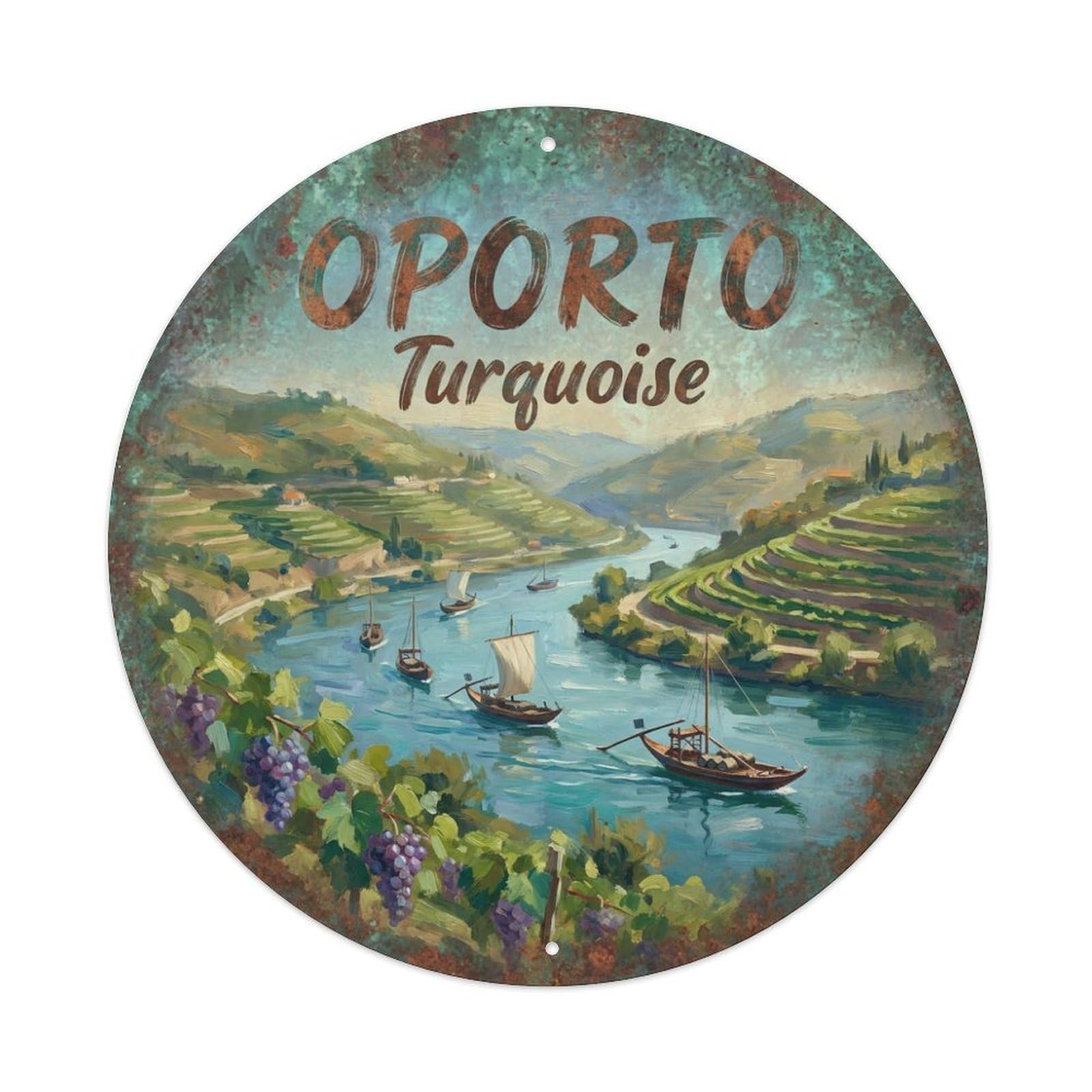 Metal Tin Sign Portugal Vintage Travel Ribeira