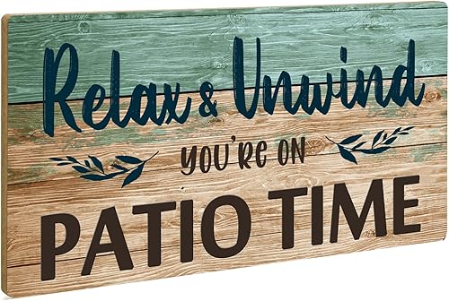 Miniatura 2 de SFMY Letrero colgante para decoración de pared de patio, patio trasero, exteriores, 10 x 5 pulgadas, letrero colgante para el hogar, bar, porche,