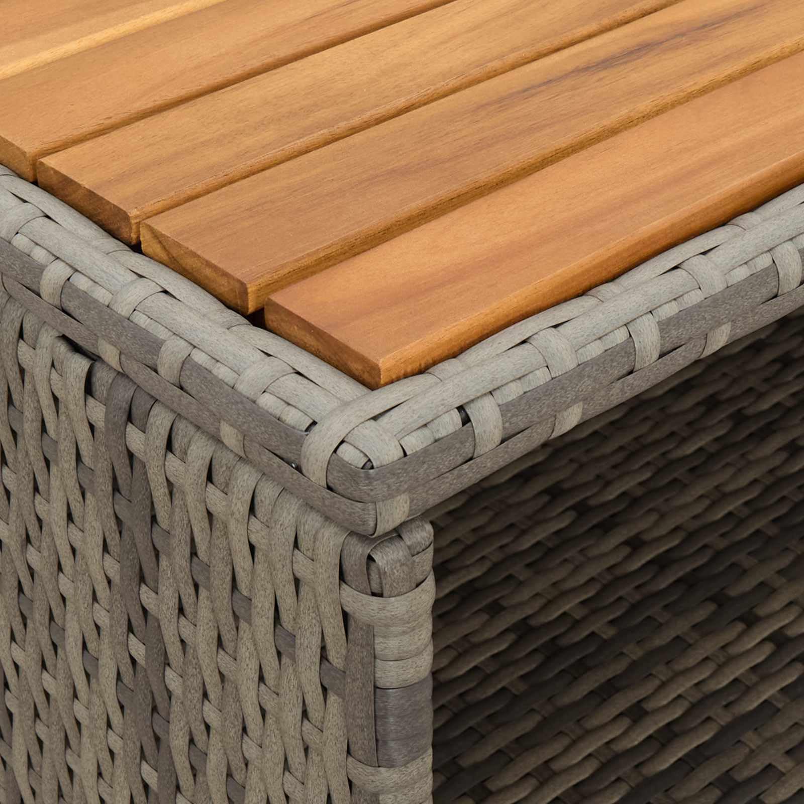 vidaXL Armadietto Grigio 70 x 50 x 87 cm Poliestere e Rattan Roly, Scaffale da Giardino e Terrazzo, Armadietto Rettangolare, Legno e Rattan Resistente, Leggero e Pratico per Esterni