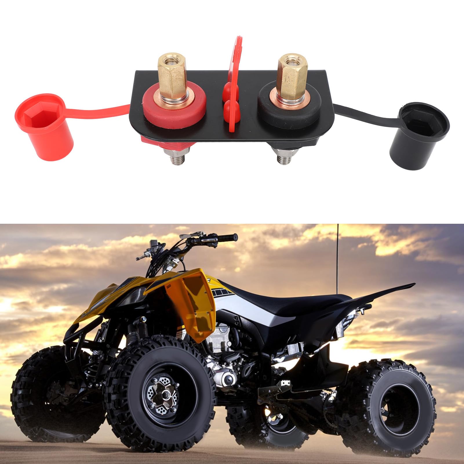Bornes de Batterie, Bornes de Batterie à Distance de Voiture DC 12 V M10x2 Kit de Relocalisation de Poteau de Saut de Batterie pour UTV ATV Voiture Camions RV Tracteur Tondeuse