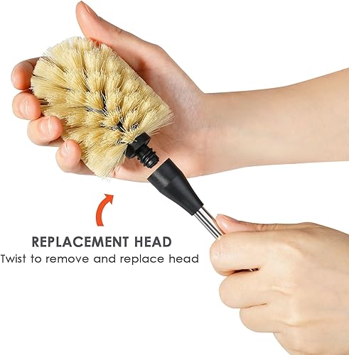 Miniatura 3 de Cepillo de limpieza para botellas de agua con 2 cabezales reemplazables, compatible con botellas deportivas, vasos, tazas, decantadores de vino,